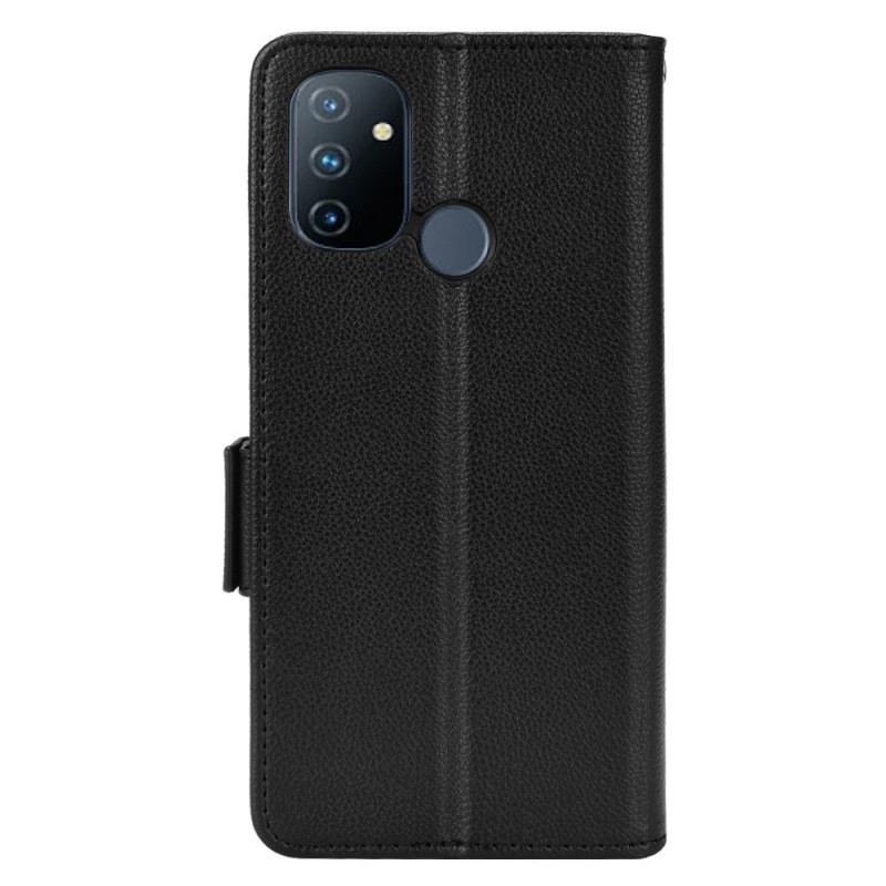 Capa Em Pele Para OnePlus Nord N100 Estilo Couro Lichia