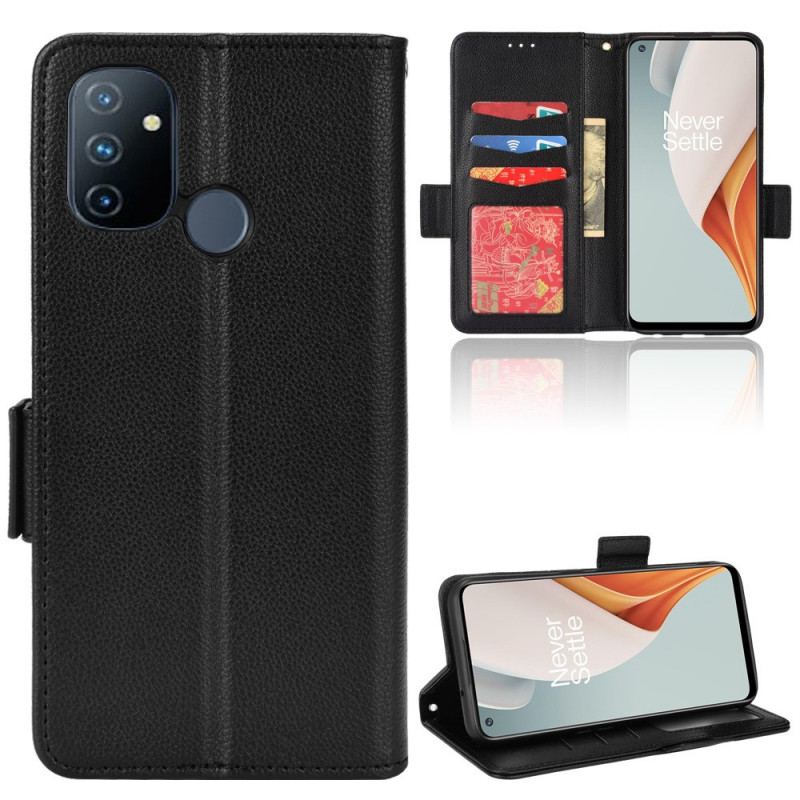 Capa Em Pele Para OnePlus Nord N100 Estilo Couro Lichia