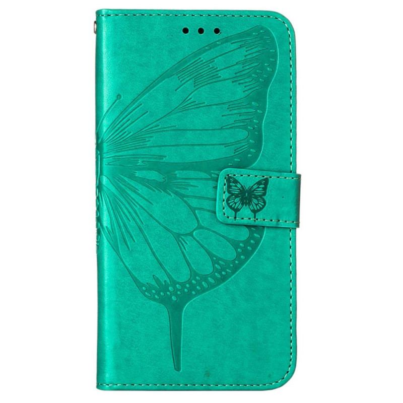 Capa Flip Para OnePlus Nord N100 De Cordão Design De Borboleta Com Tiras