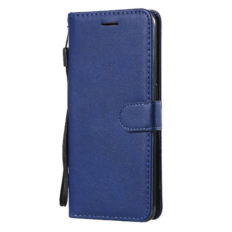 Capa Flip Para OnePlus Nord N100 De Cordão Efeito De Couro Com Tiras