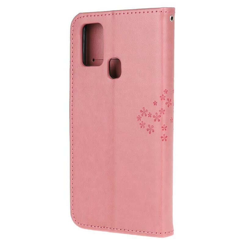 Capa Flip Para OnePlus Nord N100 De Cordão Tanga E Corujas