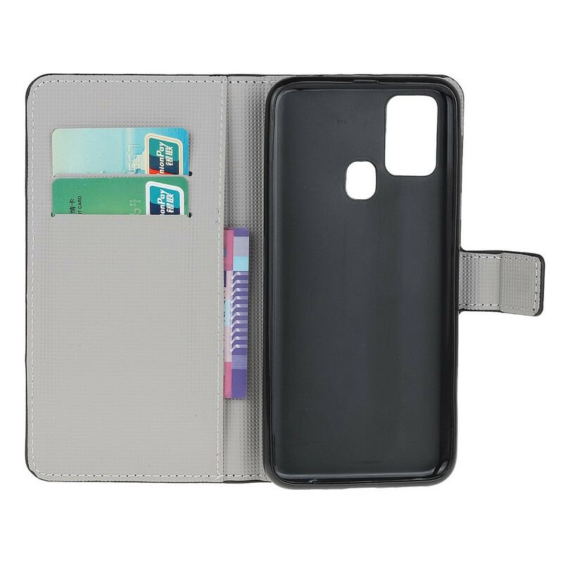 Capa Flip Para OnePlus Nord N100 Coruja Adormecida