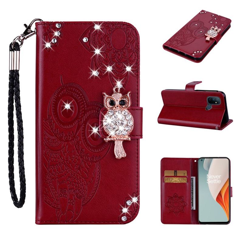 Capa Flip Para OnePlus Nord N100 Coruja Mandala E Charme