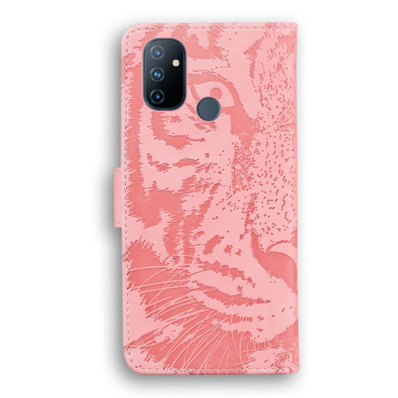 Capa Flip Para OnePlus Nord N100 Estampa Cara De Tigre