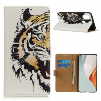 Capa Flip Para OnePlus Nord N100 Tigre Feroz