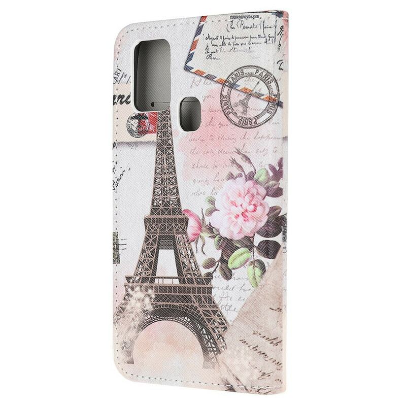 Capa Flip Para OnePlus Nord N100 Torre Eiffel Retrô