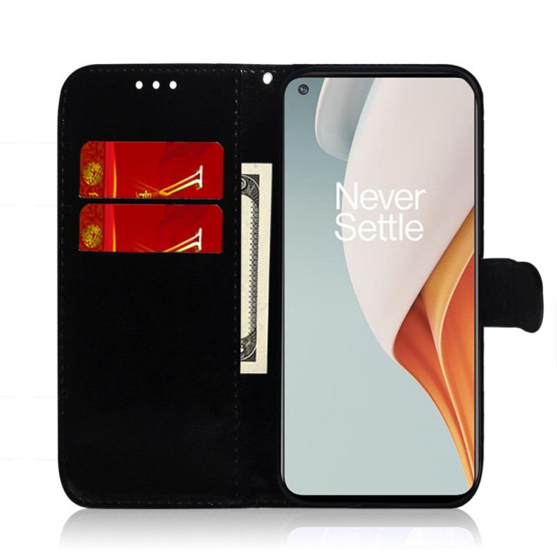 Capa Folio Para OnePlus Nord N100 Capa De Espelho De Couro Sintético