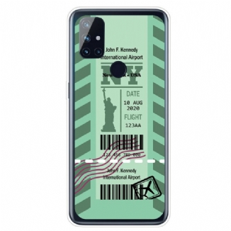 Capa Para OnePlus Nord N100 Cartão De Embarque Para Nova York