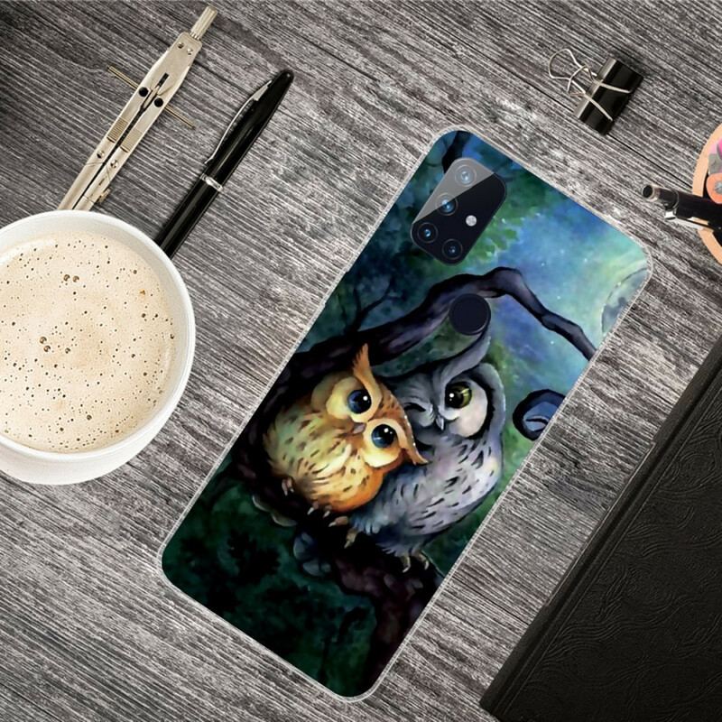 Capa Para OnePlus Nord N100 Corujas Pintando