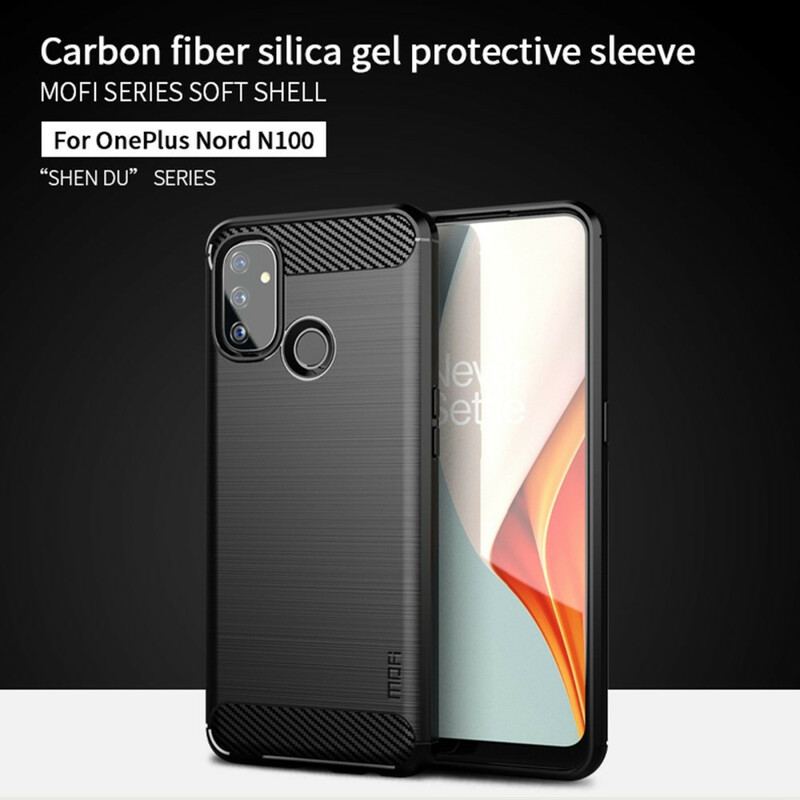 Capa Para OnePlus Nord N100 Fibra De Carbono Escovada Mofi