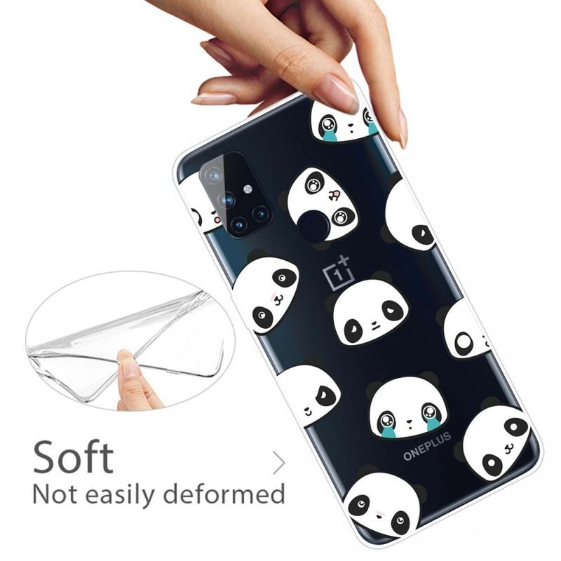 Capa Para OnePlus Nord N100 Pandas Sentimentais