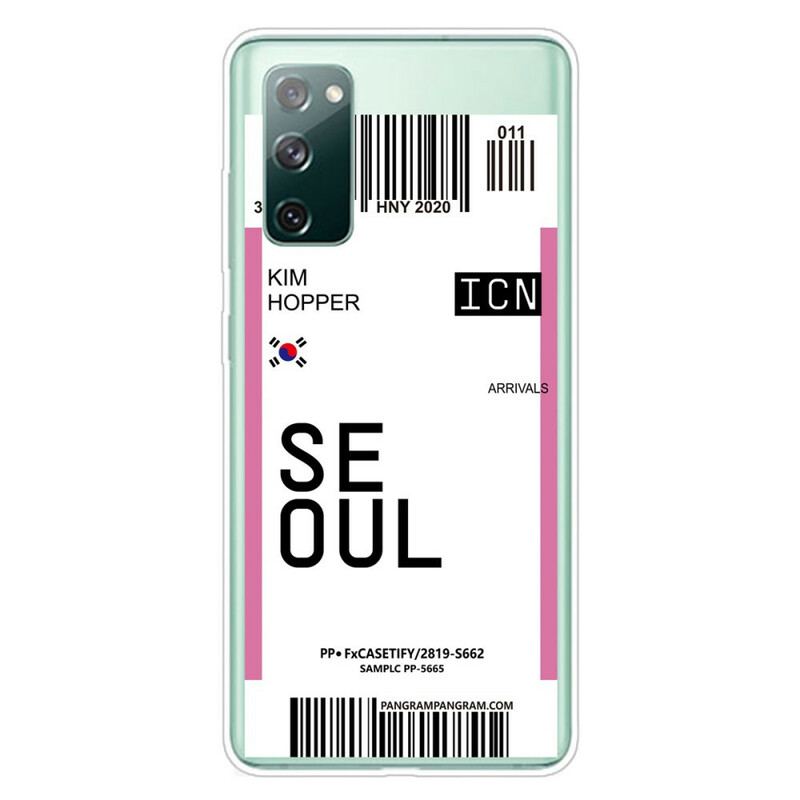 Capa De Celular Para Samsung Galaxy S20 FE Cartão De Embarque Em Seul