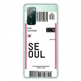 Capa De Celular Para Samsung Galaxy S20 FE Cartão De Embarque Em Seul