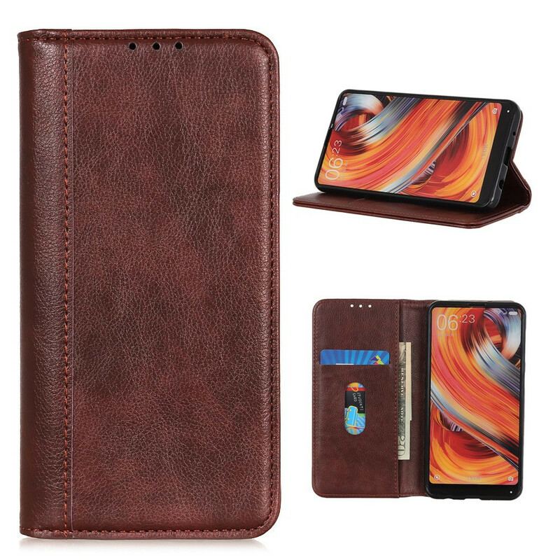 Capa De Celular Para Samsung Galaxy S20 FE Flip Clássico Couro De Lichia Rachado