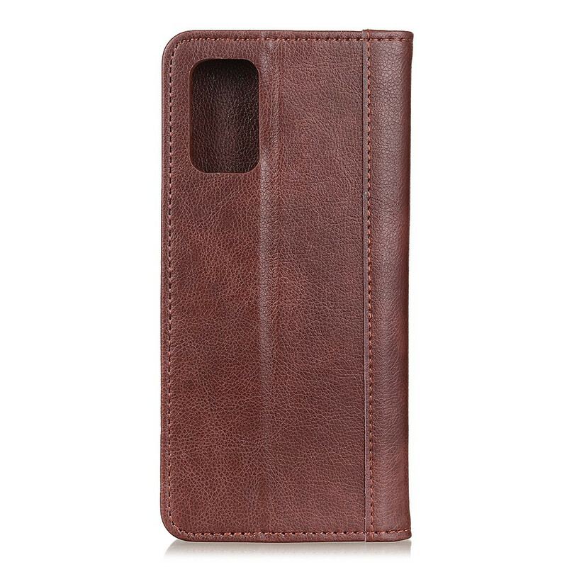 Capa De Celular Para Samsung Galaxy S20 FE Flip Clássico Couro De Lichia Rachado