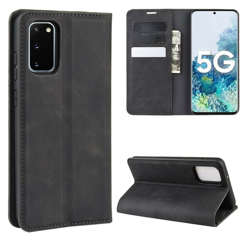 Capa De Celular Para Samsung Galaxy S20 FE Flip Efeito Couro Macio