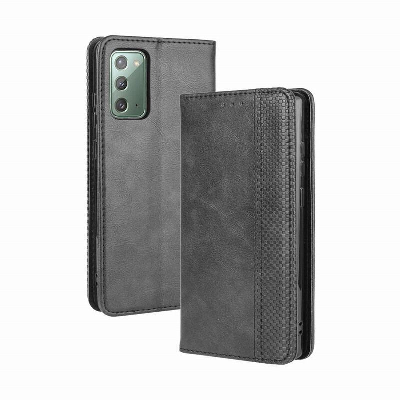 Capa De Celular Para Samsung Galaxy S20 FE Flip Efeito Couro Vintage Estilizado