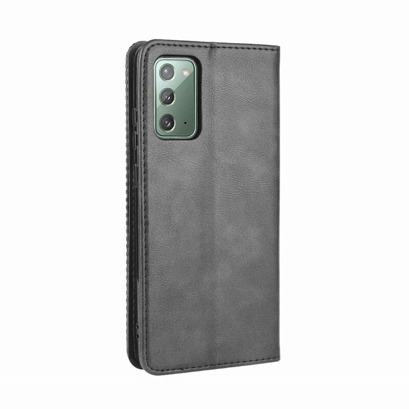 Capa De Celular Para Samsung Galaxy S20 FE Flip Efeito Couro Vintage Estilizado