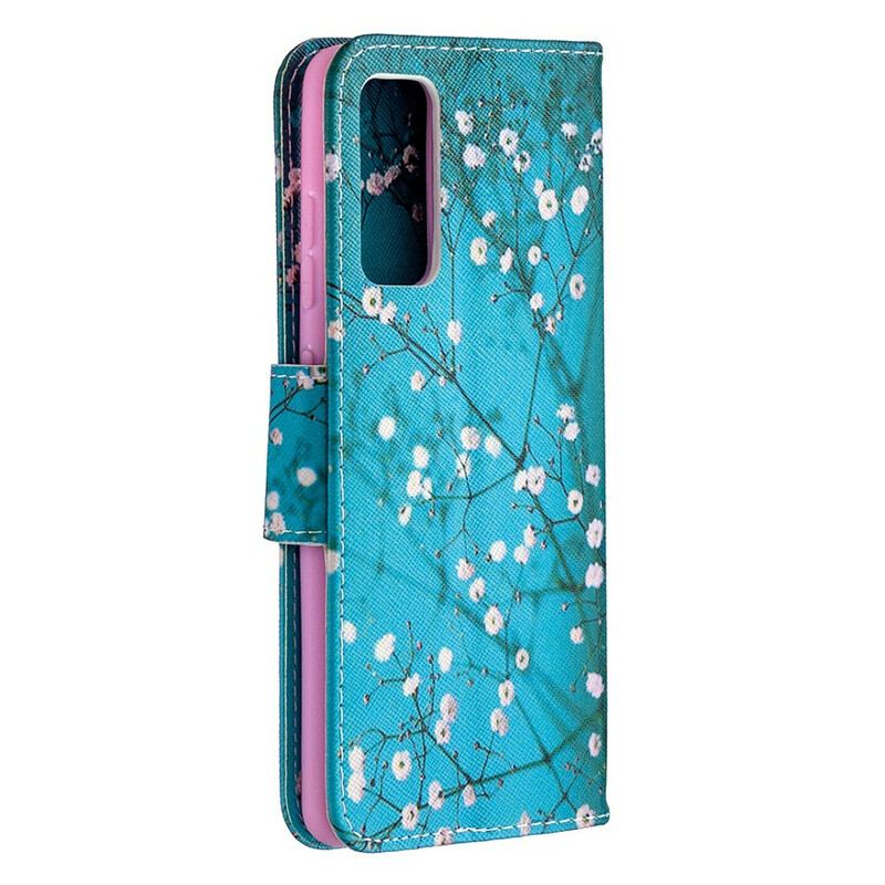 Capa De Couro Para Samsung Galaxy S20 FE Árvore Florida