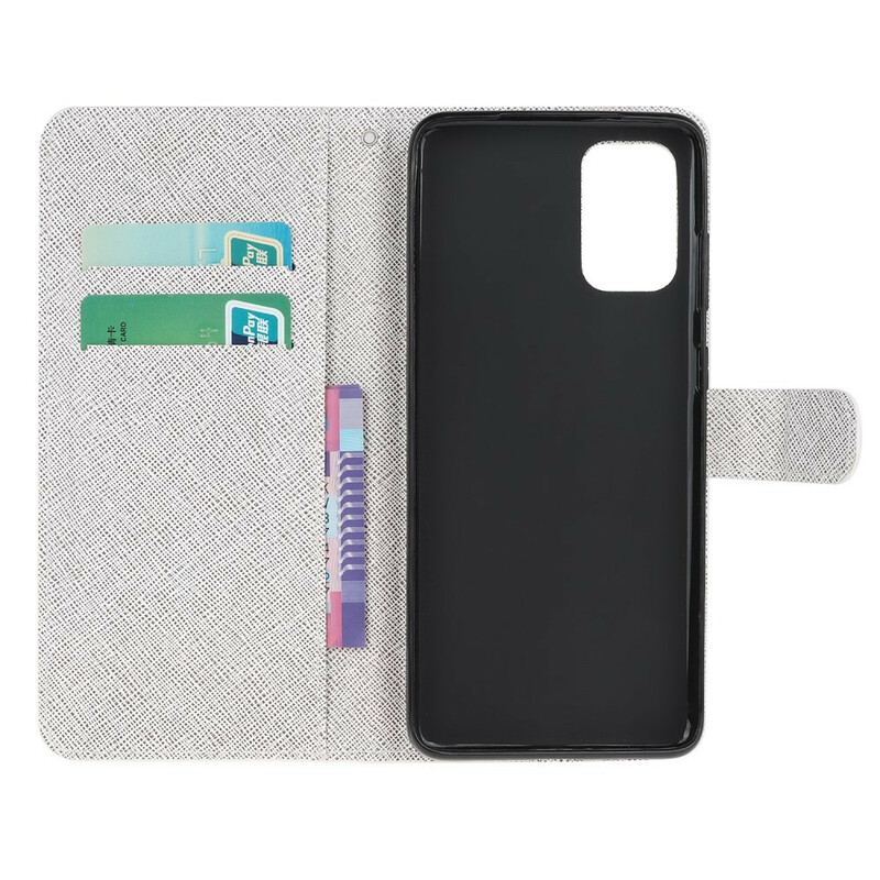 Capa De Couro Para Samsung Galaxy S20 FE De Cordão Pena Com Cordão