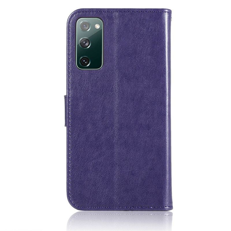 Capa De Couro Para Samsung Galaxy S20 FE Coruja Apanhador De Sonhos Efeito Couro