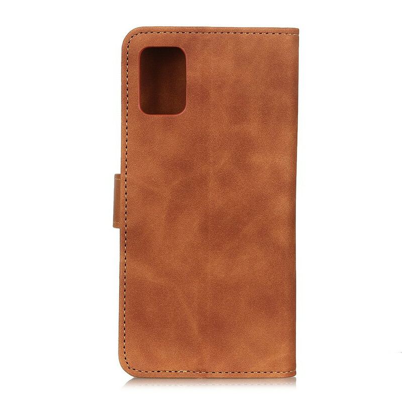 Capa De Couro Para Samsung Galaxy S20 FE Efeito Couro Vintage Fosco Khazneh