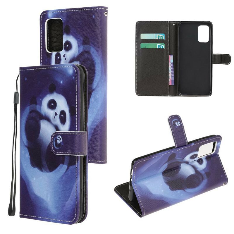 Capa De Couro Para Samsung Galaxy S20 FE Espaço Panda