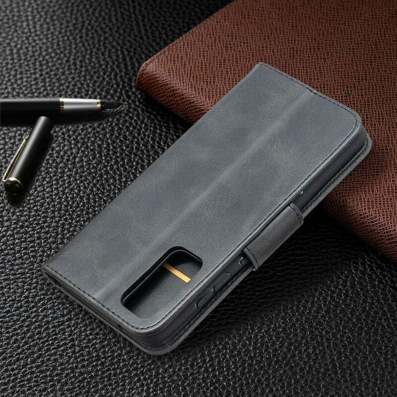 Capa De Couro Para Samsung Galaxy S20 FE Flip Retalho Liso Oblíquo