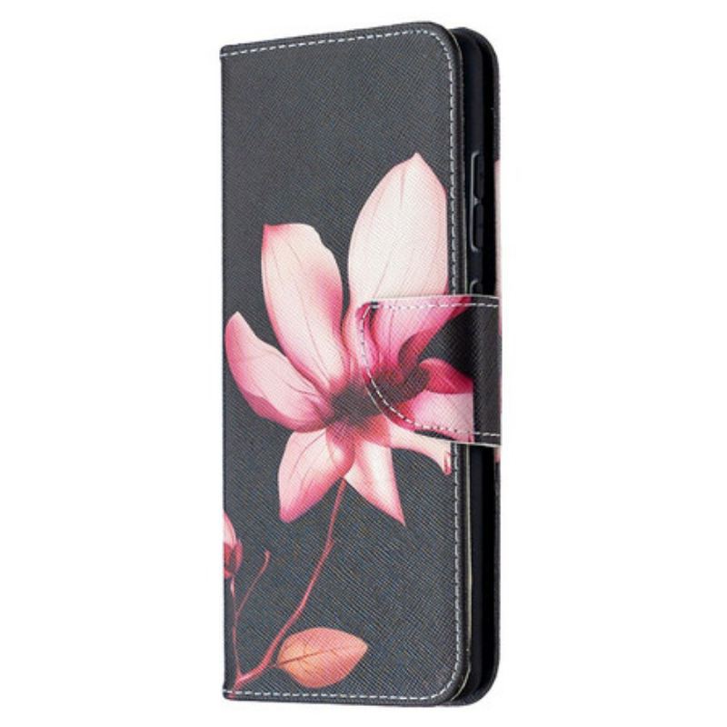 Capa De Couro Para Samsung Galaxy S20 FE Flor Rosa