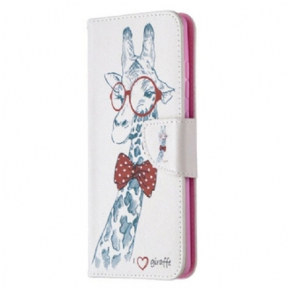 Capa De Couro Para Samsung Galaxy S20 FE Girafa Inteligente