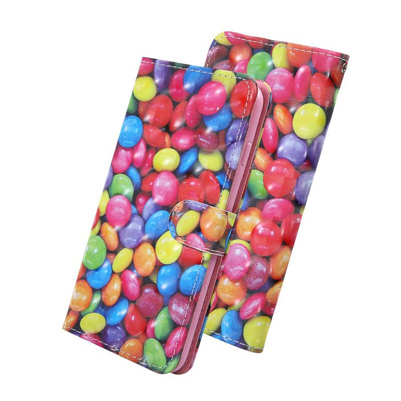 Capa De Couro Para Samsung Galaxy S20 FE Light Spot Candy Com Cordão