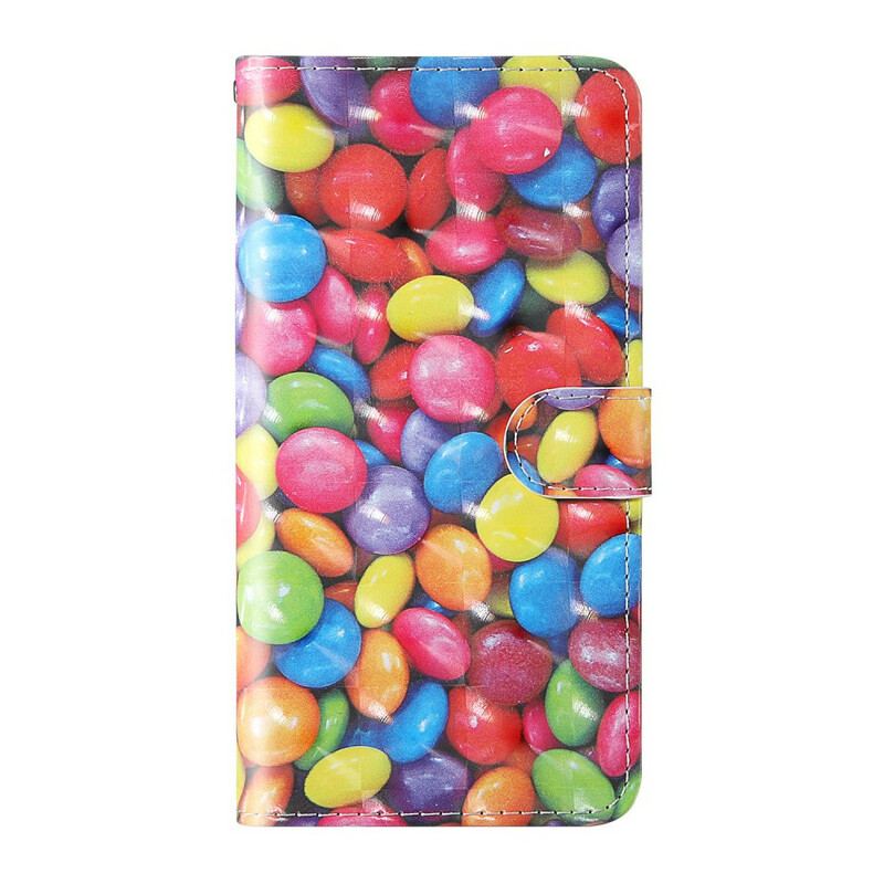 Capa De Couro Para Samsung Galaxy S20 FE Light Spot Candy Com Cordão