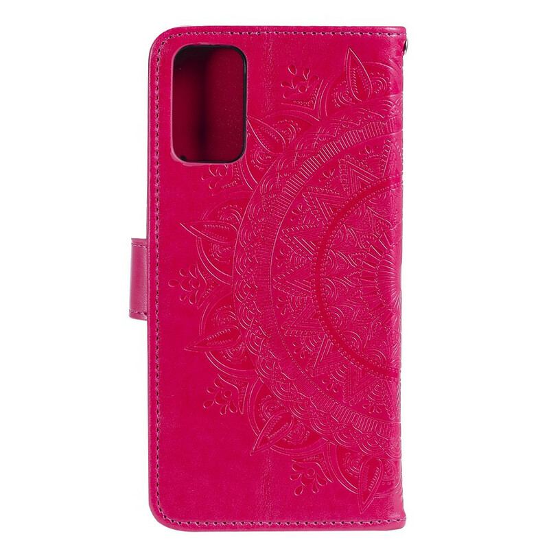 Capa De Couro Para Samsung Galaxy S20 FE Mandala Do Sol