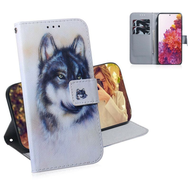 Capa De Couro Para Samsung Galaxy S20 FE Olhar Canino