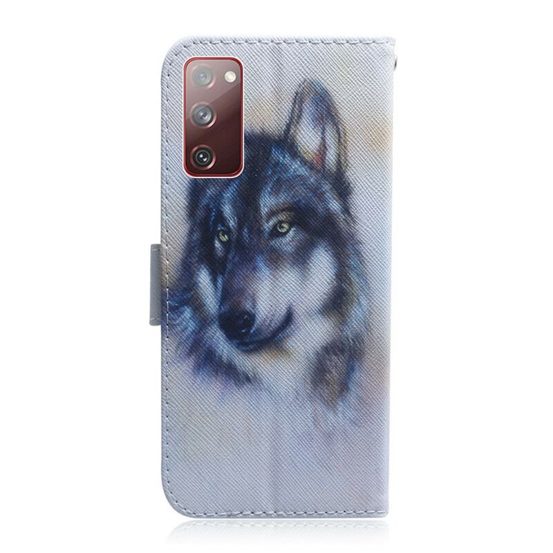 Capa De Couro Para Samsung Galaxy S20 FE Olhar Canino