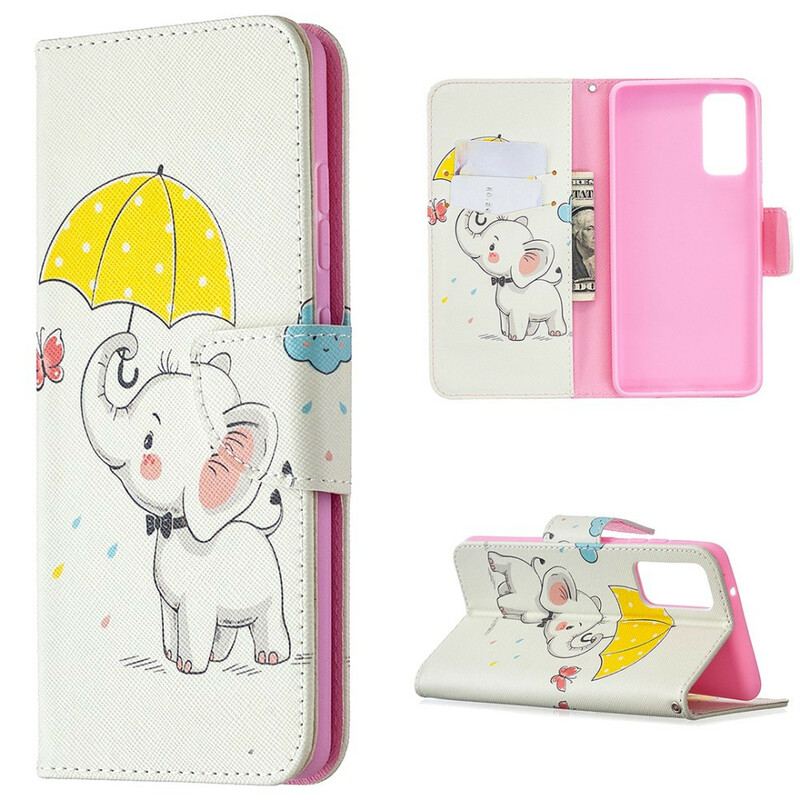 Capa Em Pele Para Samsung Galaxy S20 FE Elefante Bébé