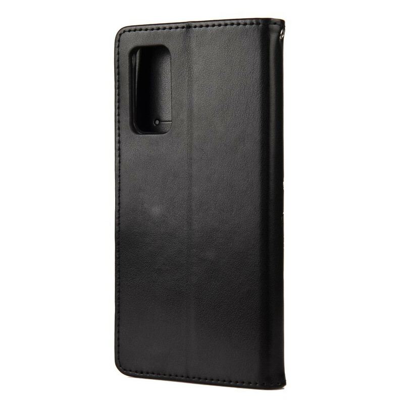 Capa Em Pele Para Samsung Galaxy S20 FE Estampa De Borboletas