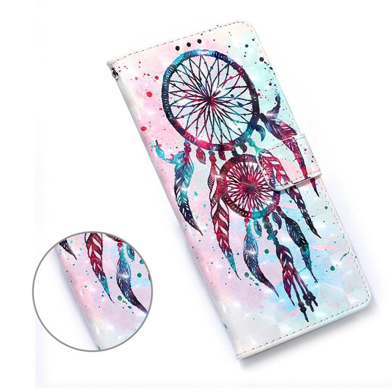 Capa Flip Para Samsung Galaxy S20 FE Apanhador De Sonhos Aquarela