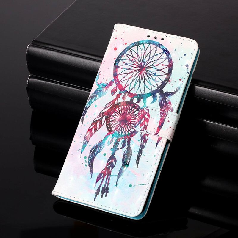 Capa Flip Para Samsung Galaxy S20 FE Apanhador De Sonhos Aquarela