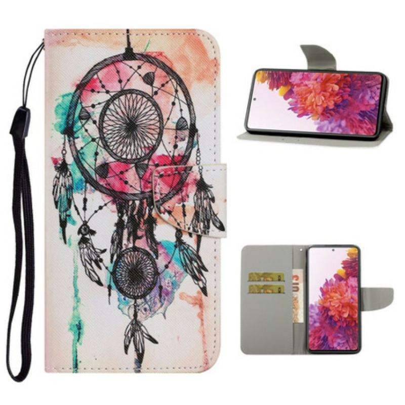 Capa Flip Para Samsung Galaxy S20 FE Aquarela Apanhador De Sonhos