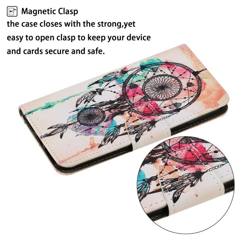 Capa Flip Para Samsung Galaxy S20 FE Aquarela Apanhador De Sonhos