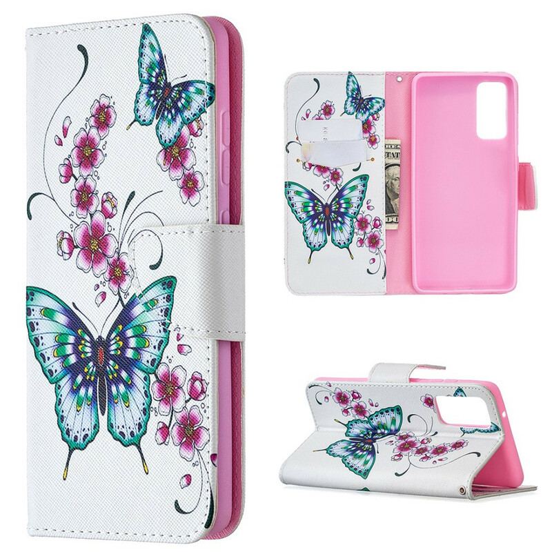 Capa Flip Para Samsung Galaxy S20 FE Borboletas Maravilhosas