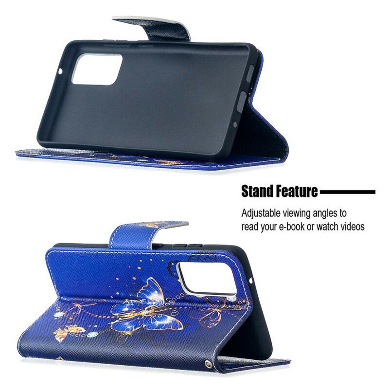 Capa Flip Para Samsung Galaxy S20 FE Borboletas Reis