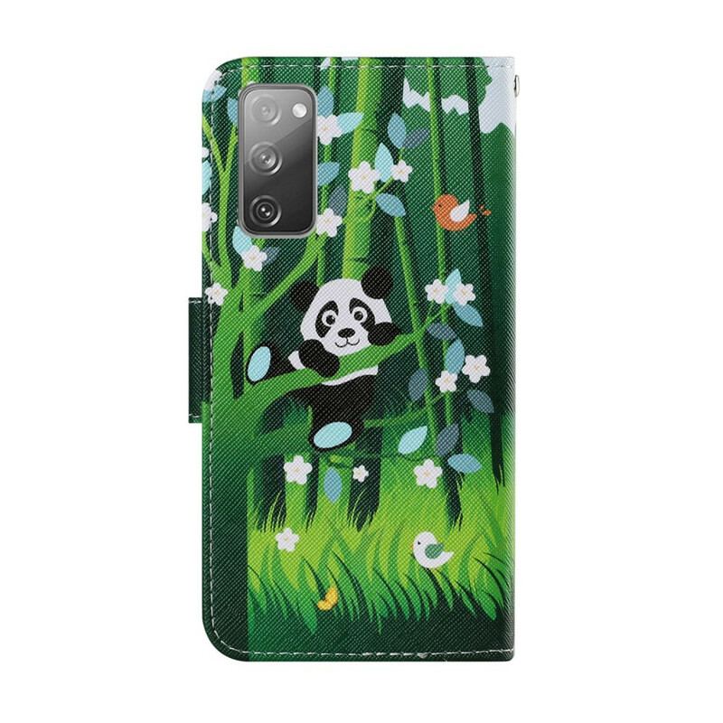 Capa Flip Para Samsung Galaxy S20 FE Caminhada Do Panda