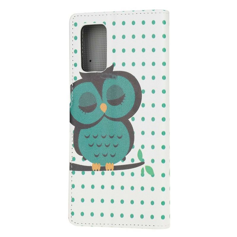 Capa Flip Para Samsung Galaxy S20 FE Coruja Adormecida