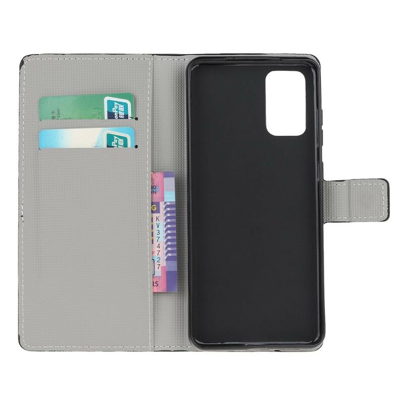 Capa Flip Para Samsung Galaxy S20 FE Coruja Adormecida