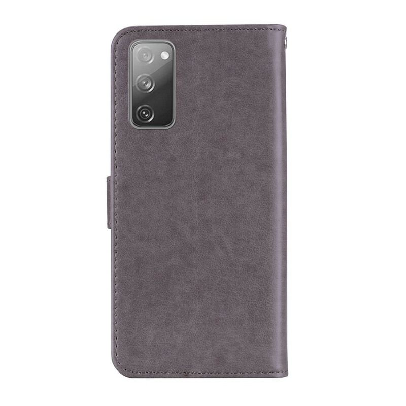 Capa Flip Para Samsung Galaxy S20 FE Coruja Mandala E Charme