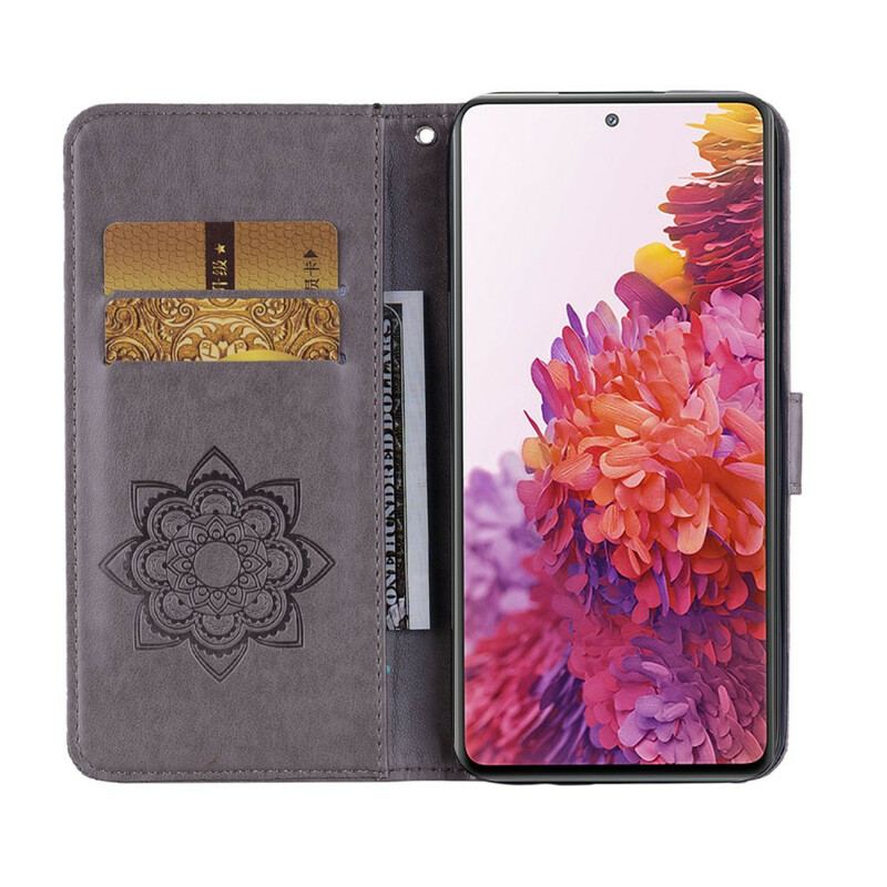 Capa Flip Para Samsung Galaxy S20 FE Coruja Mandala E Charme