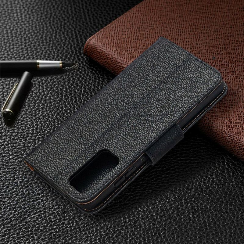 Capa Flip Para Samsung Galaxy S20 FE De Couro Lichia Rabat Oblíqua