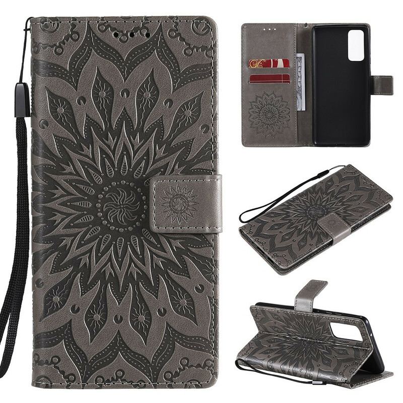 Capa Flip Para Samsung Galaxy S20 FE Flor Do Sol